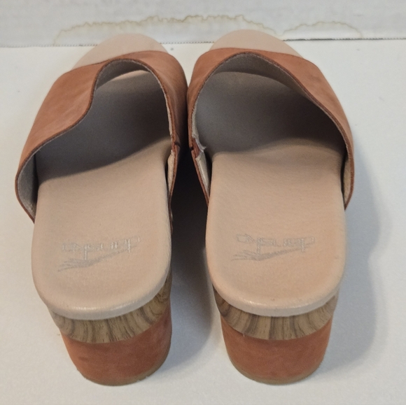 Dansko Maci Coral Orange Nubuck Suede Leather Slide Comfort Clogs Size 37. - Picture 10 of 11